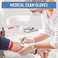 Vista 4 de Dre Health Guantes desechables sin polvo, guantes de vinilo transparente para examen médico, paquete de 100, pequeños