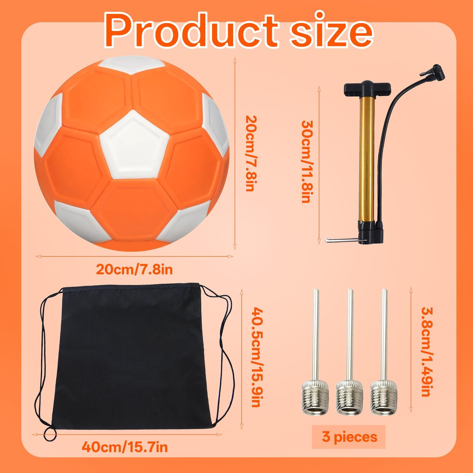 TaimeiMao Palla da Calcio Curva per Bambini, Palla Che Gira, Pallone da Calcio per Bambini in Gomma, Giocattoli da Calcio con Pompa per Allenamento di Calcio e Come Regalo - 20cm