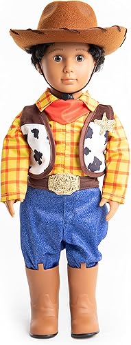 Little Adventures Ropa de muñeca de vaquero con sombrero (toll no incluido)  Lavable a máquina para juegos de simulación y ropa de muñeca de fiesta