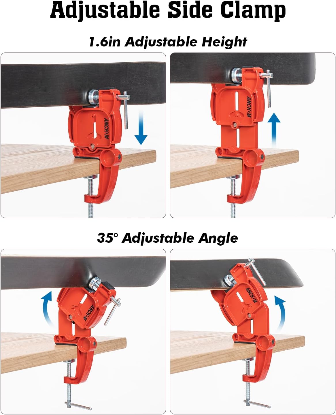 ANCHOM Ski Snowboard Tuning Kit Standard + Ski and Snowboard Vises for Tuning 3pcs