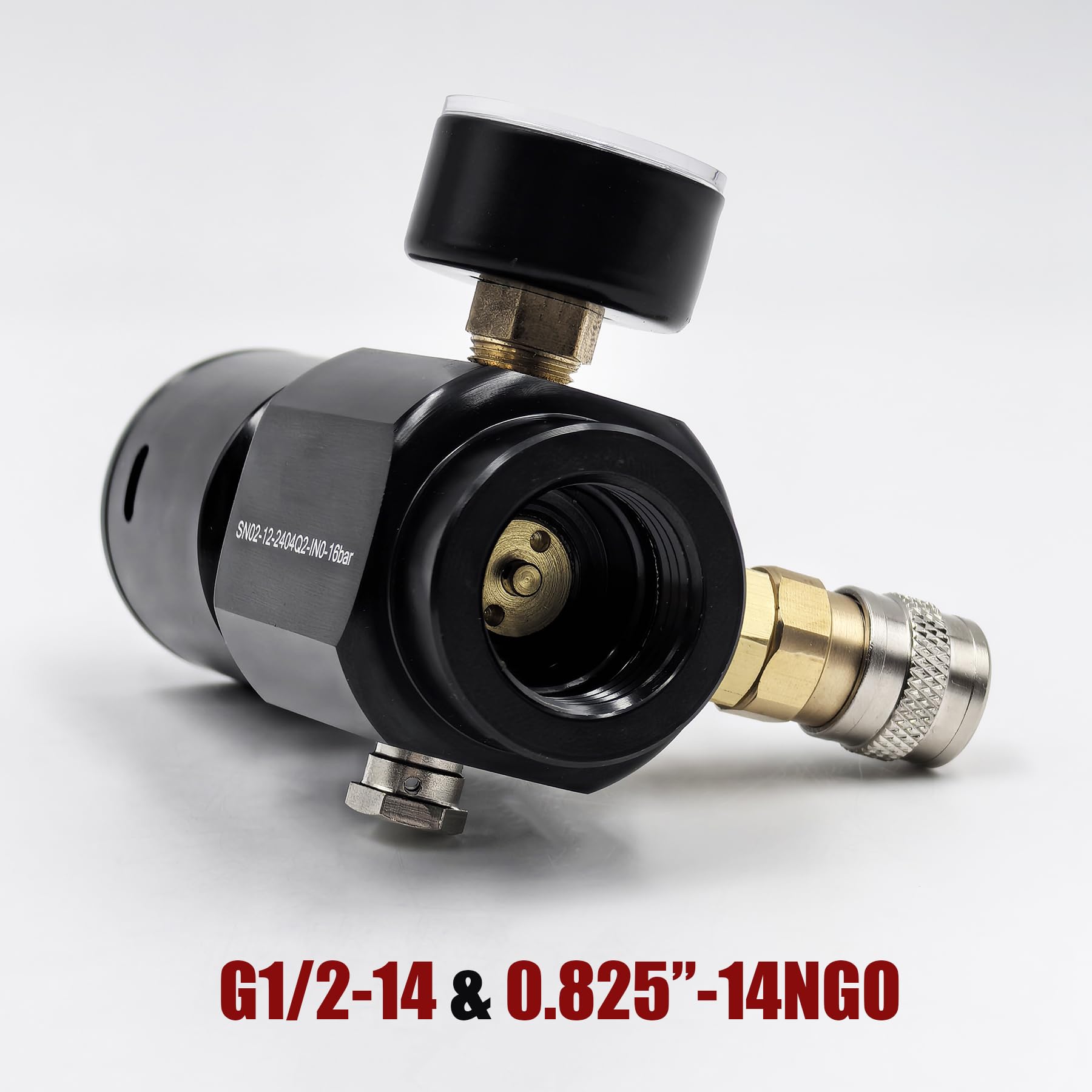 Regulador de baja presión de CO2 con salida ajustable 0-150 psi, entrada máxima 2000 psi para paintball, airsoft, PCP, botellas de buceo G1/2