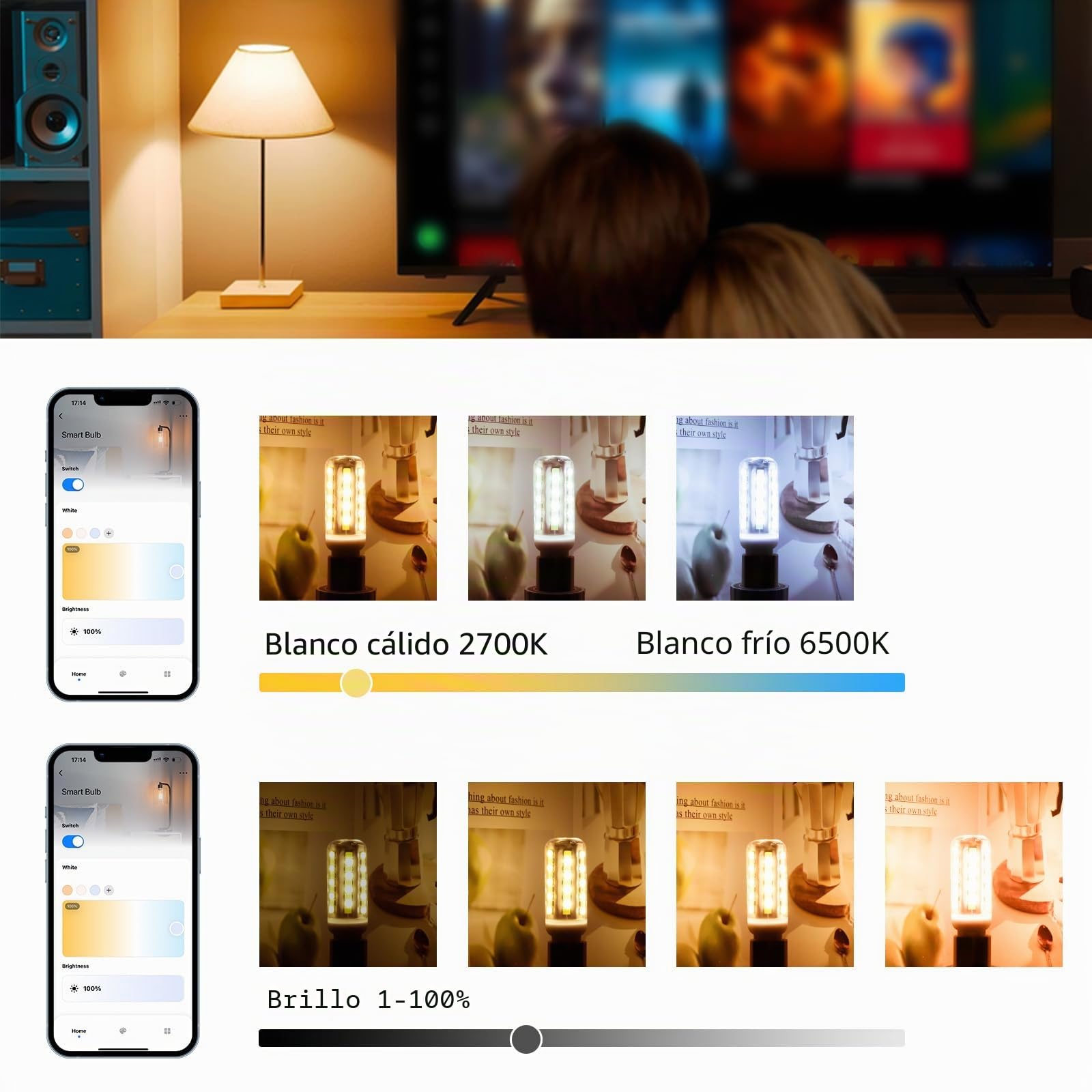 Bombillas LED G9 inteligentes Wi-Fi,Compatible con Alexa /Google Home,AC 230V regulable sin escalonamiento,2700K-6500K,Brillo ajustable 1%-100%,0.4-4W,40LM-400LM,Función de temporizador,Pack de 3