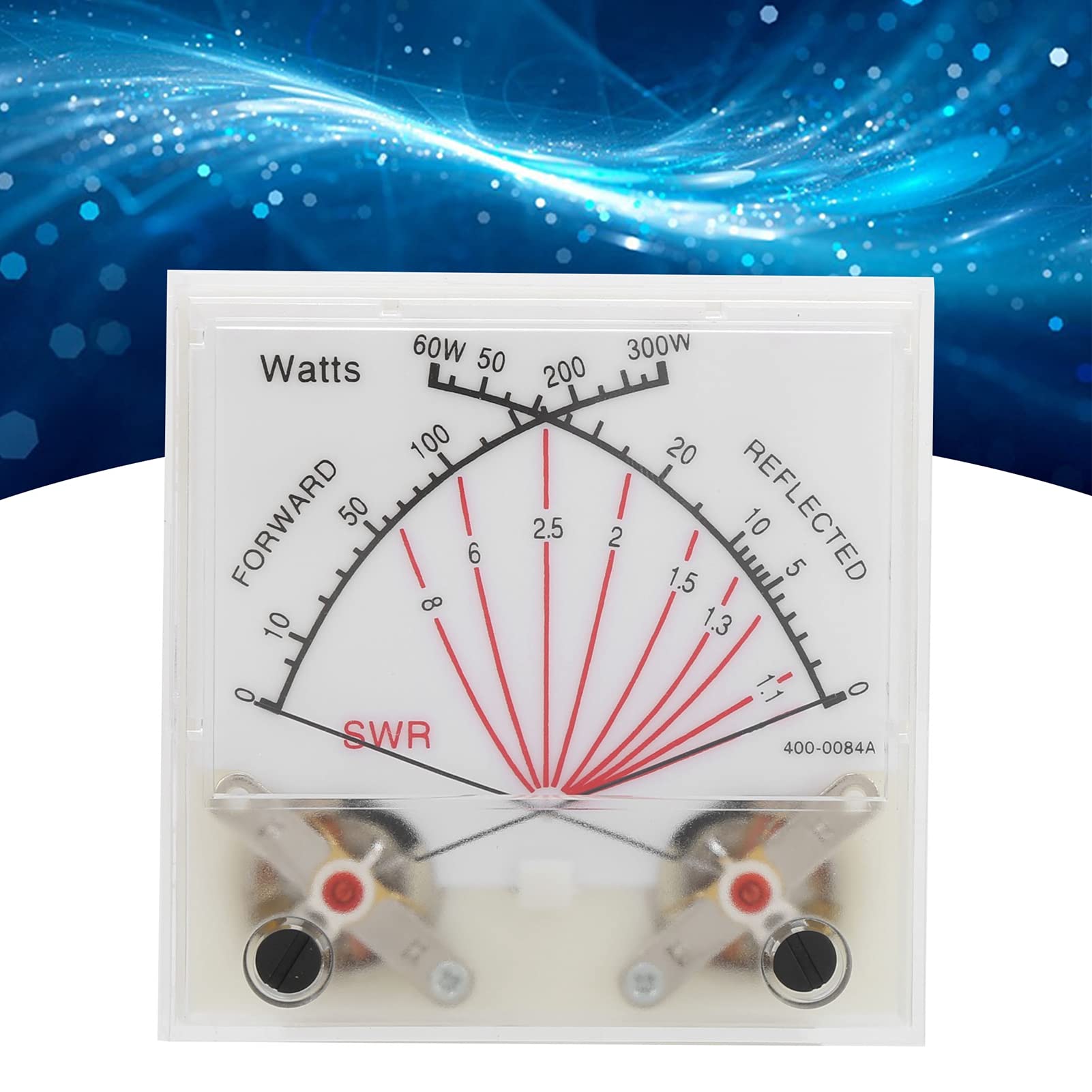 Misuratore di Potenza SWR, Misuratore a Doppio Puntatore, Misuratore di Watt Wattmetro SWR, Trasmettitore Misuratore di Potenza a Doppio Ago 60/300 W con Retroilluminazione per