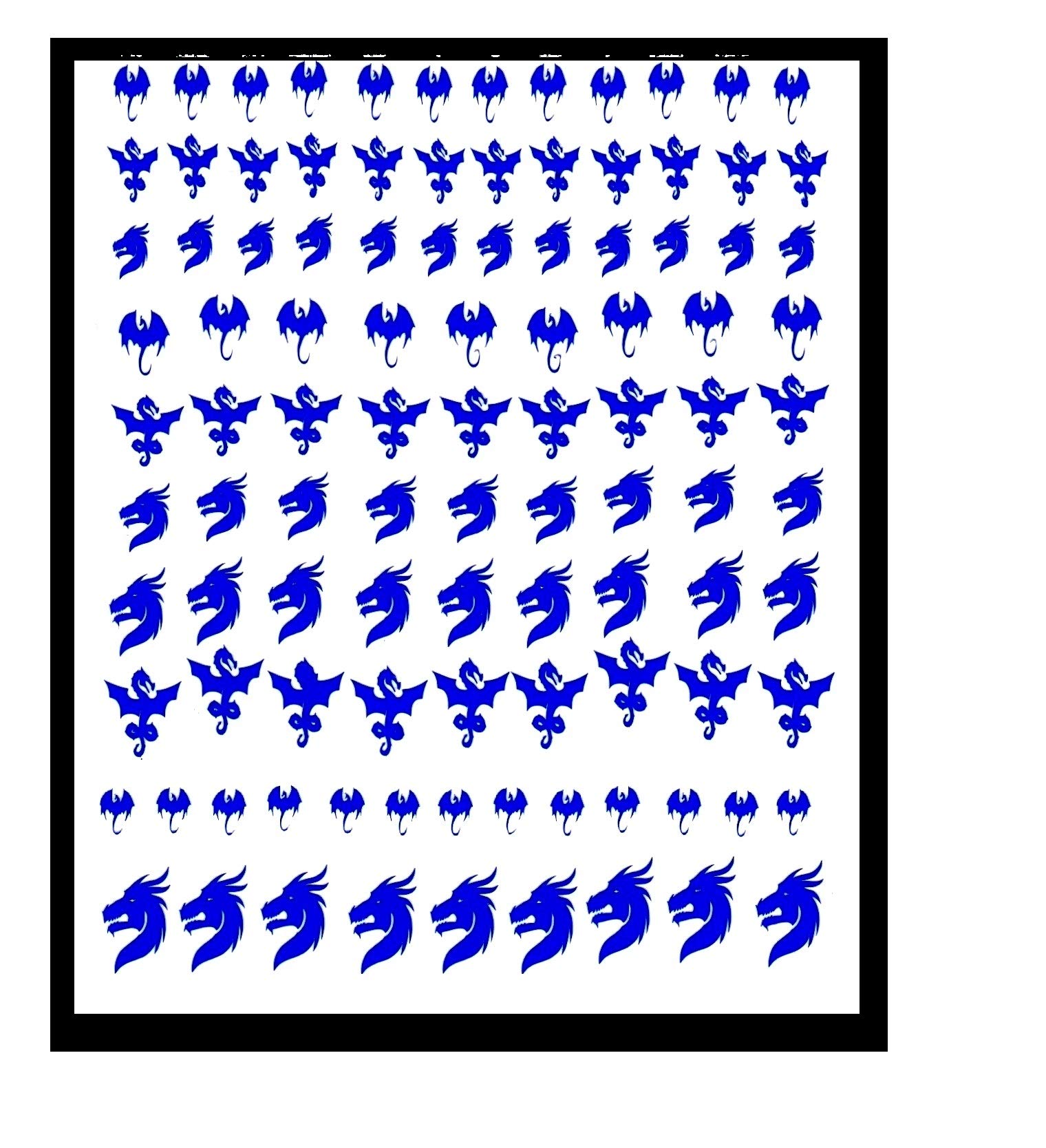 Kaz Creations Dragon Press On Nail Stickers ~ Blue Dragon Collection (Dragon Press On Nail Stickers ~ Blue)