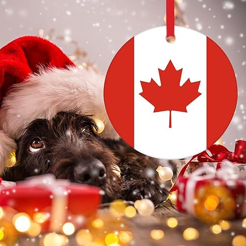 Miniatura 5 de Swavecat Adorno de Navidad de Canadá  Adorno de bandera nacional de Canadá, regalo de viajero del mundo, adornos de Navidad de cerámica, regalo de