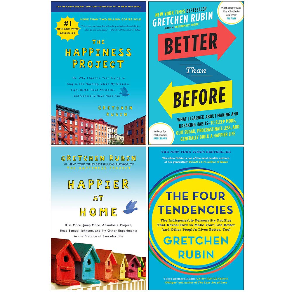 Gretchen Rubin Collection 4 Books Set (The Happiness Project, Better Than Before, Happier at Home, The Four Tendencies)