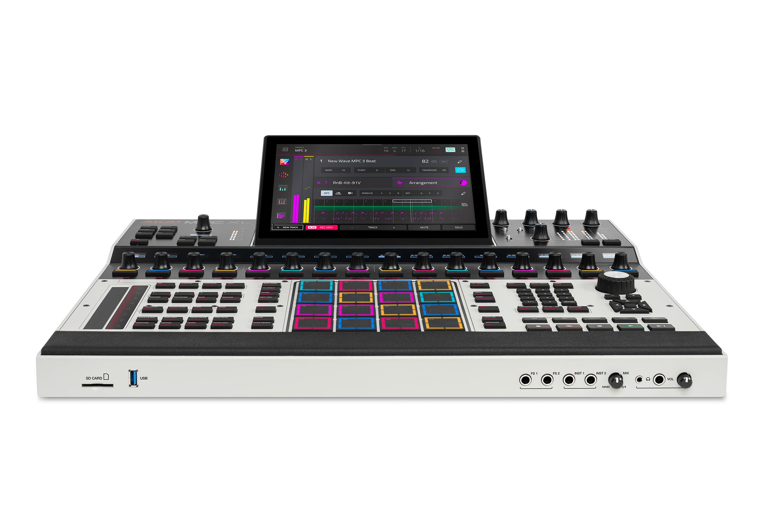 Akai Professional MPC XL Centro de Producción Musical Autónomo | Pads MPCe, Pantalla Táctil, CPU de 8 Núcleos, 16GB RAM, SSD de 256GB, para Sampling y Producción