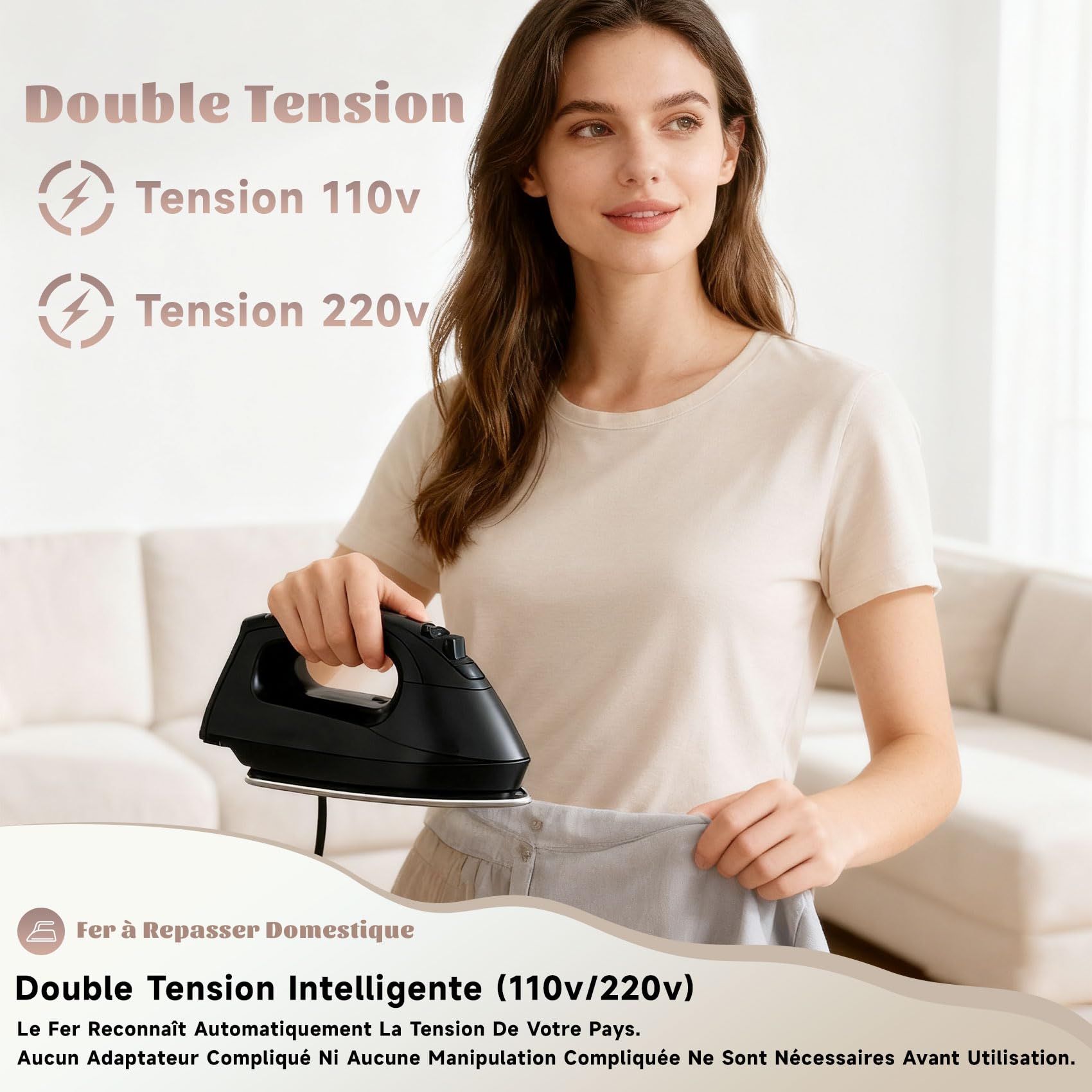 Fer à repasser – Primé Lépine 2025, fer à repasser abryos, defroisseur abryos, Compact et portable, Repassage express, partout avec vous (Bleu)