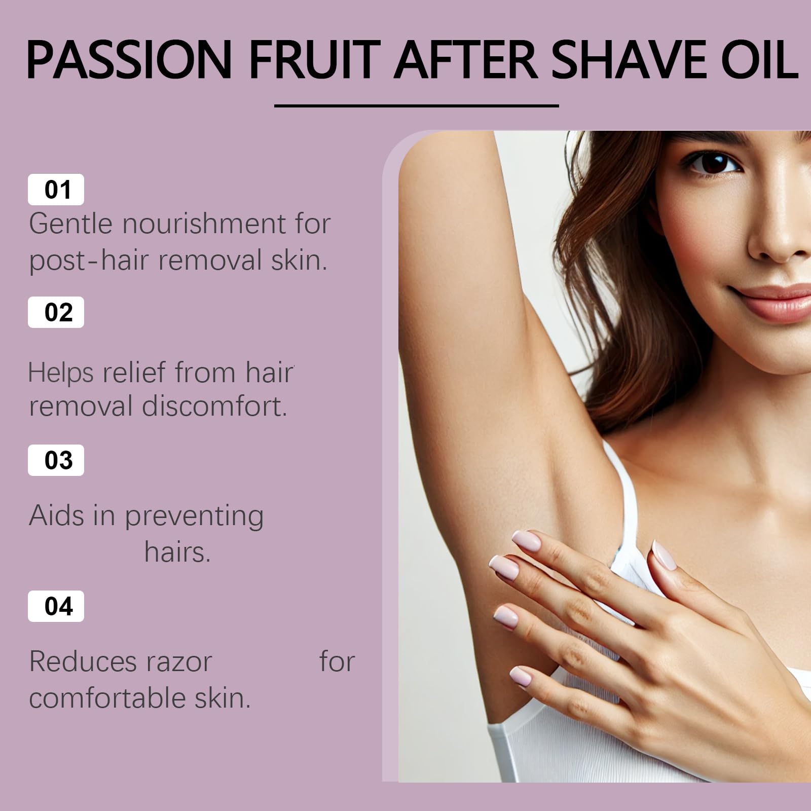 Huile Après-rasage Au Fruit De La Passion, Élimine Les Poils Indésirables, Hydrate Et Apaise La Peau, Sérum Réparateur Après-rasage Et Épilation, Convient Pour Les Jambes, Les Aisselles Bras (6pcs)
