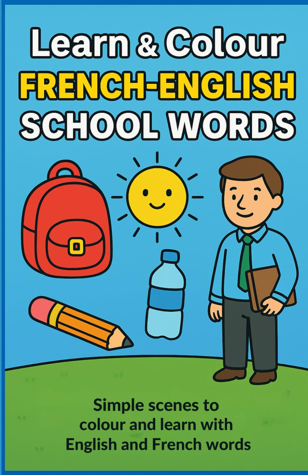 Learn & Colour: French-English School Words