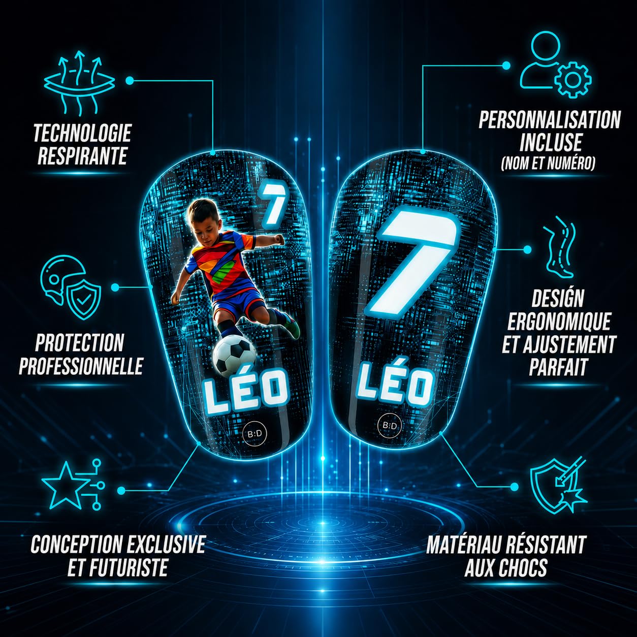 Parastinchi da calcio personalizzati in fibra di carbonio, pallone diviso, include parastinchi e custodia resistente, personalizzazione totale, regalo per calciatori