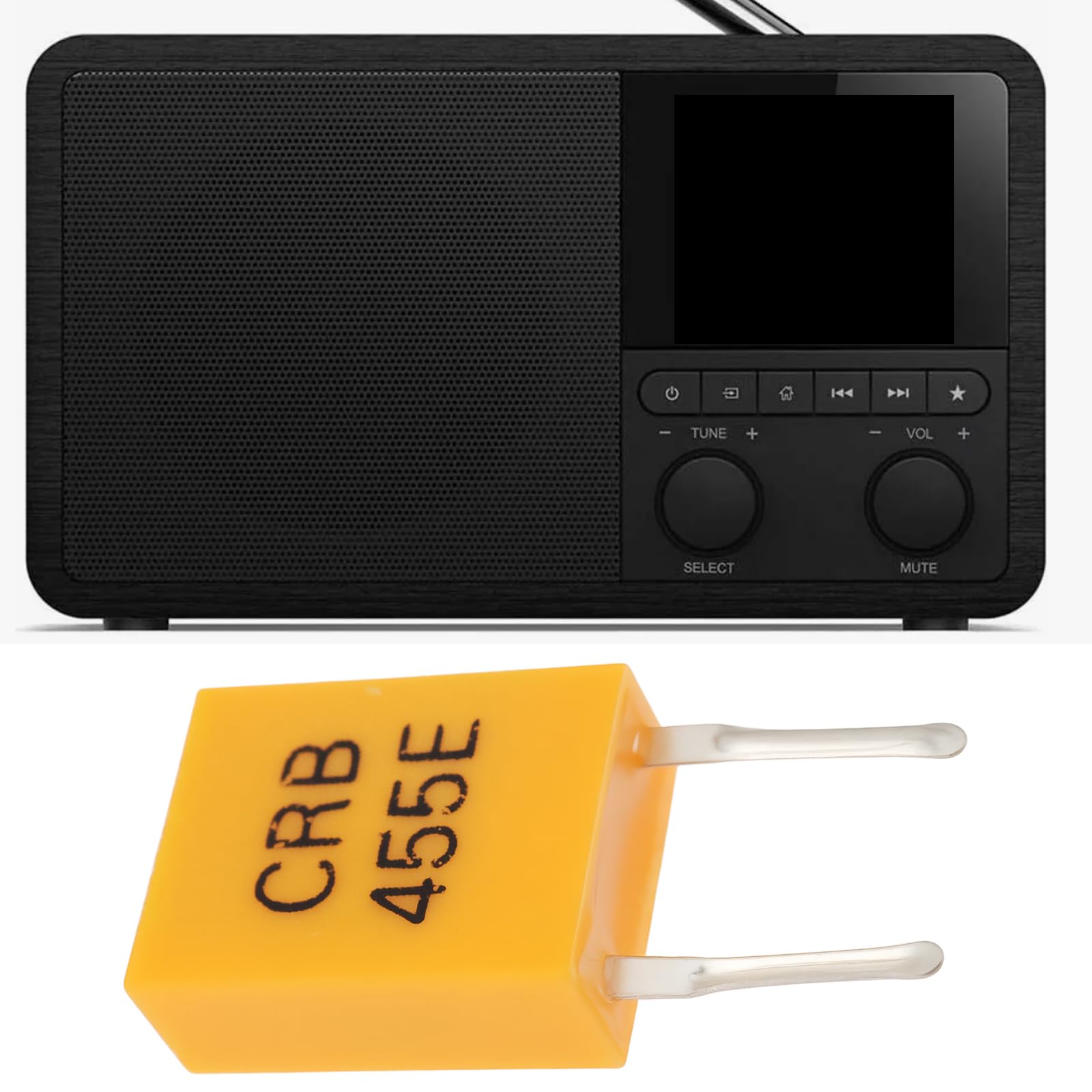 ECSiNG 10pcs di Risonatore in Cristallo Ceramico a 2 Pin a Inserimento Diretto CRB455E 455 KHz Adatto per Radio e Moduli di Ricezione Wireless