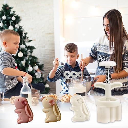 Miniatura 5 de Moldes de prensa para pastel de luna, prensa a mano, postre de pastel de luna con sellos, modo de flores, prensa de pastel de luna para bricolaje (1