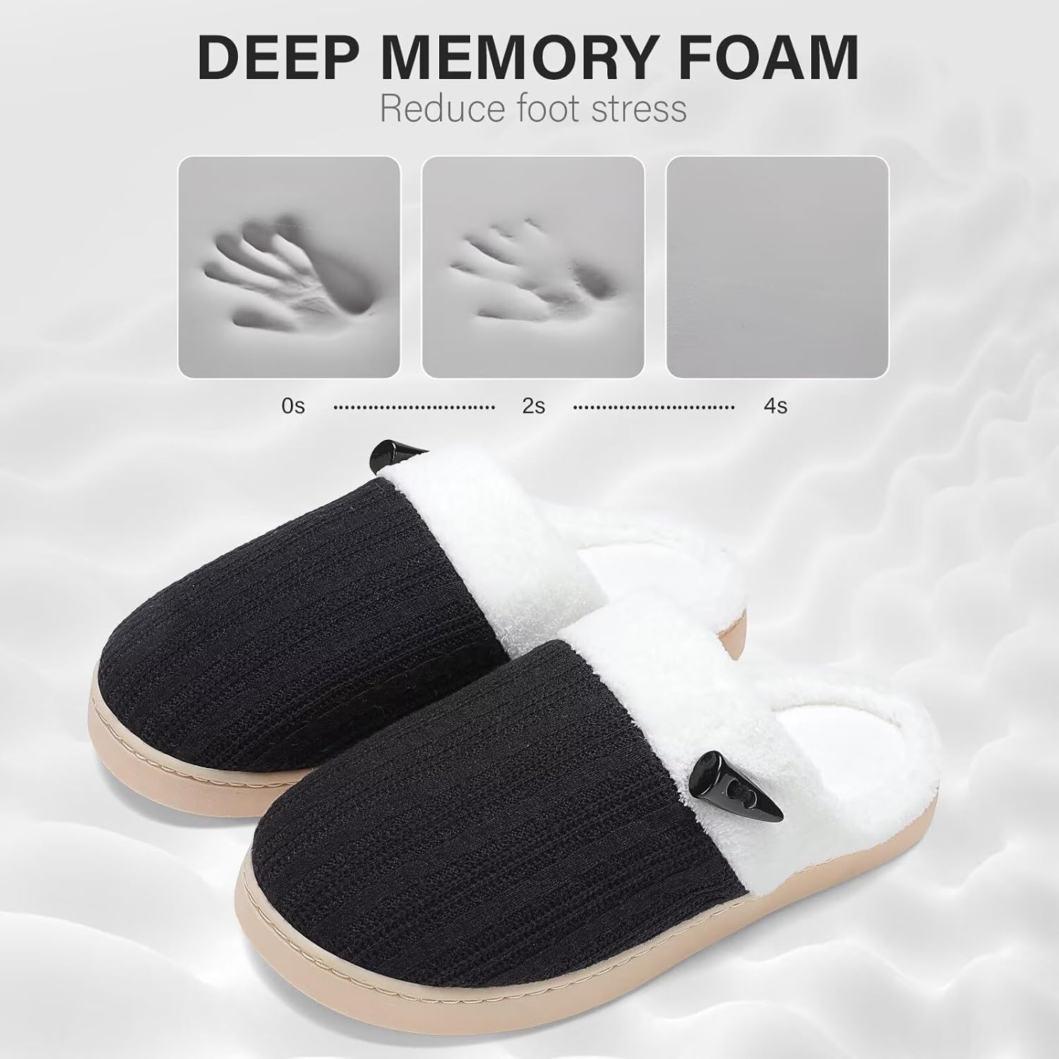 NineCiFun Women's Slippers Scuff Comfy Lightweight House Shoes Slip on Memory Foam Bedroom Slippers Indoor Outdoor Home Shoes with Soft Terry Lining - Image 3