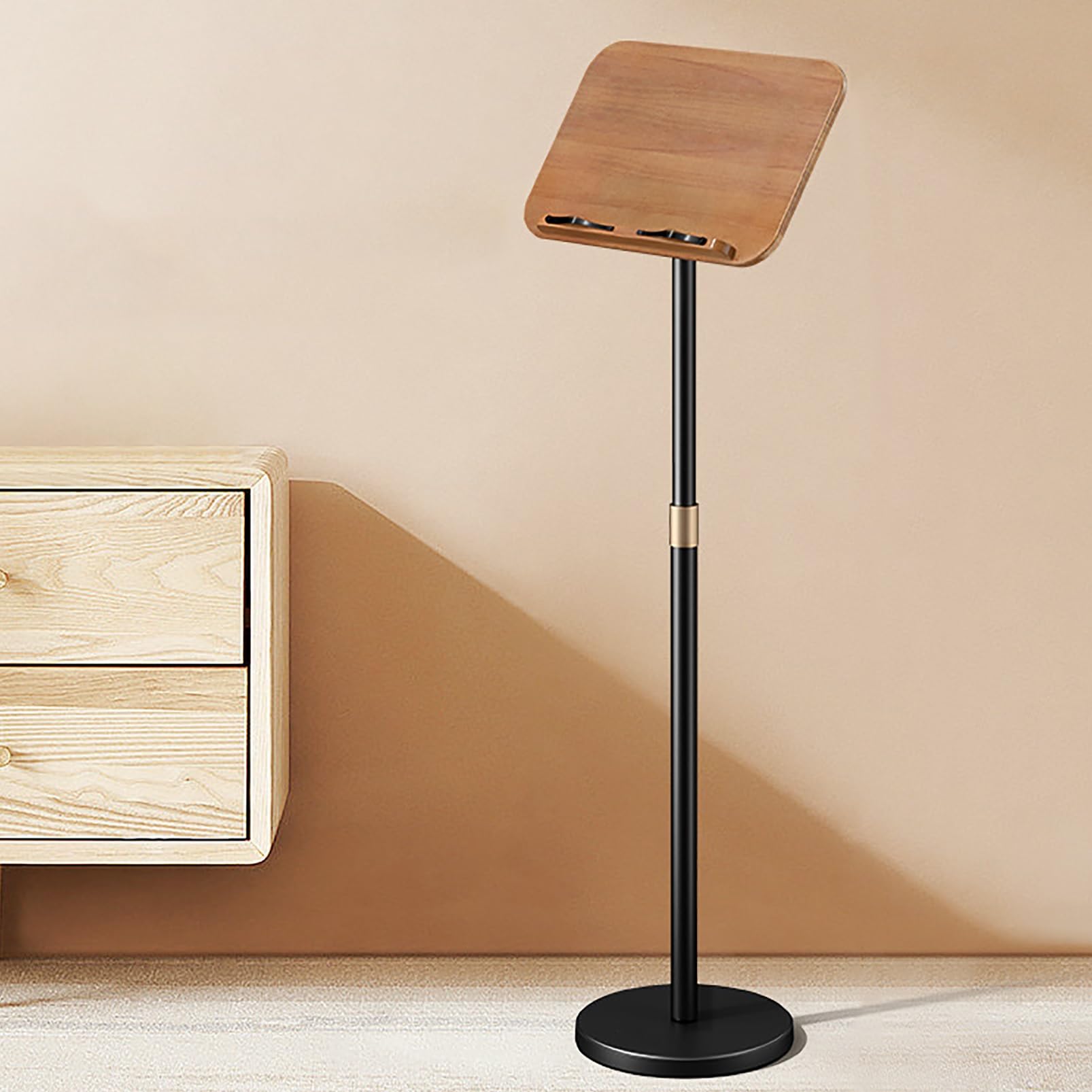 DUANHOZ Adjustable Floor Standing Podium Stand with Base for Speaking Lectern and Conference