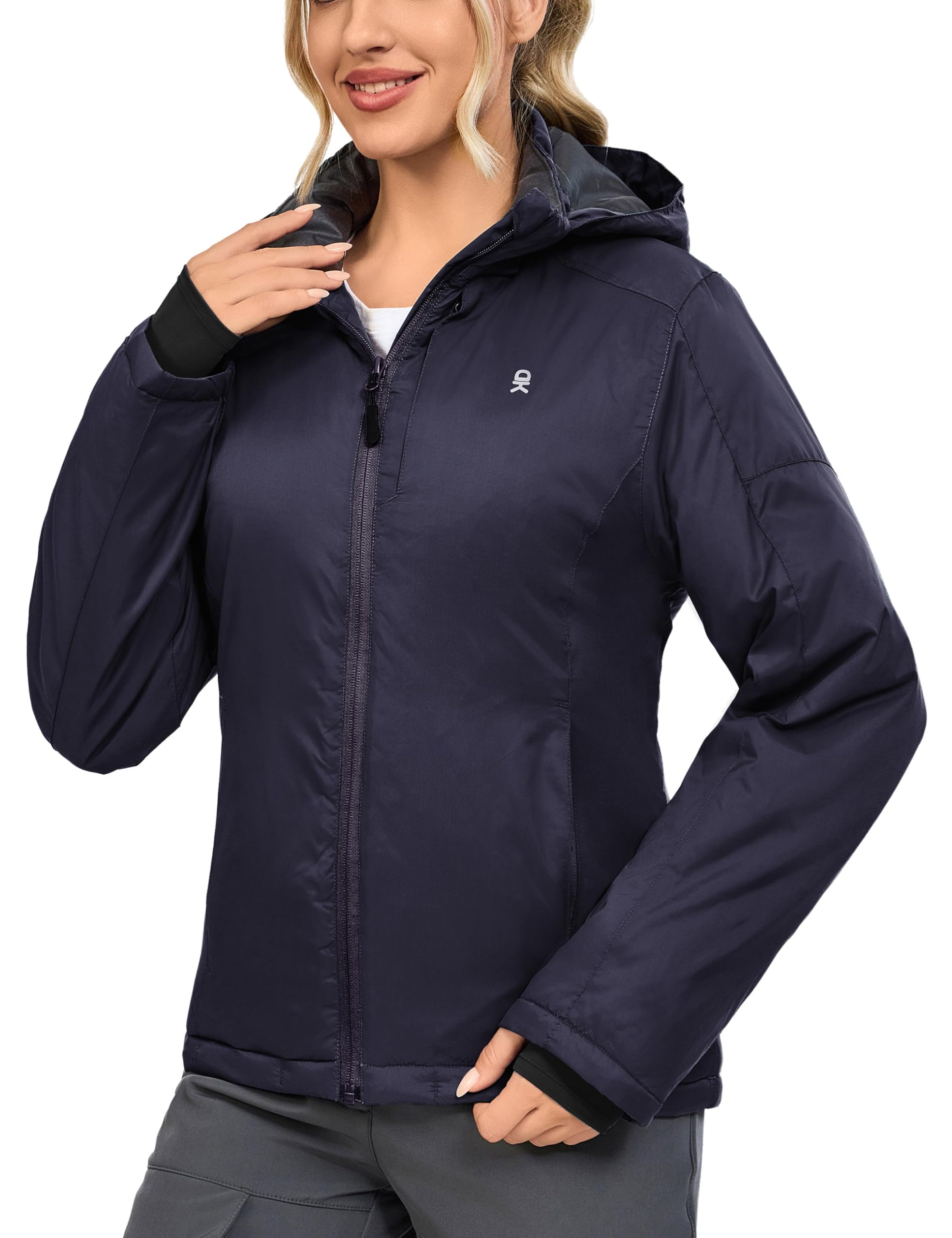 Women's Heat Reflective Winter Warm Jackets with Hooded Water Resistant Windbreaker for Ski Snow Coat