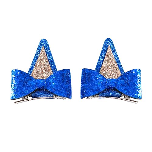 Pinzas para el pelo con orejas de perro azules pasadores para el pelo de los niños accesorios de disfraz de Halloween suministros de fiesta de