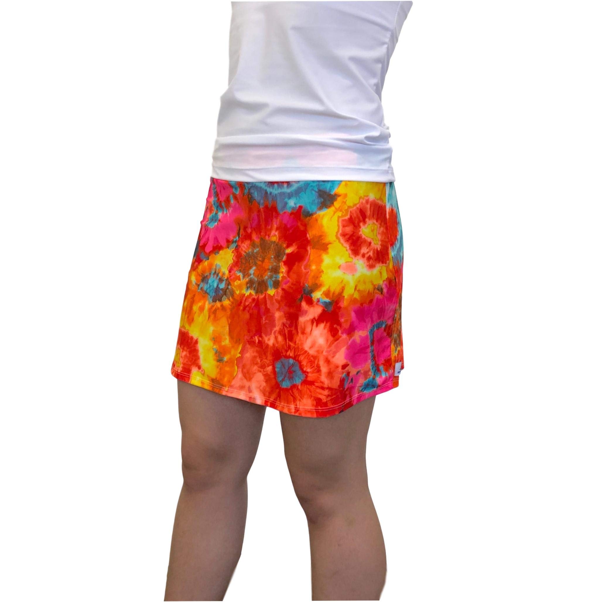 Smash Dandy Orange Tie Dyed Flutter Style Golf/Tennis Skort/Skirt (XLarge)