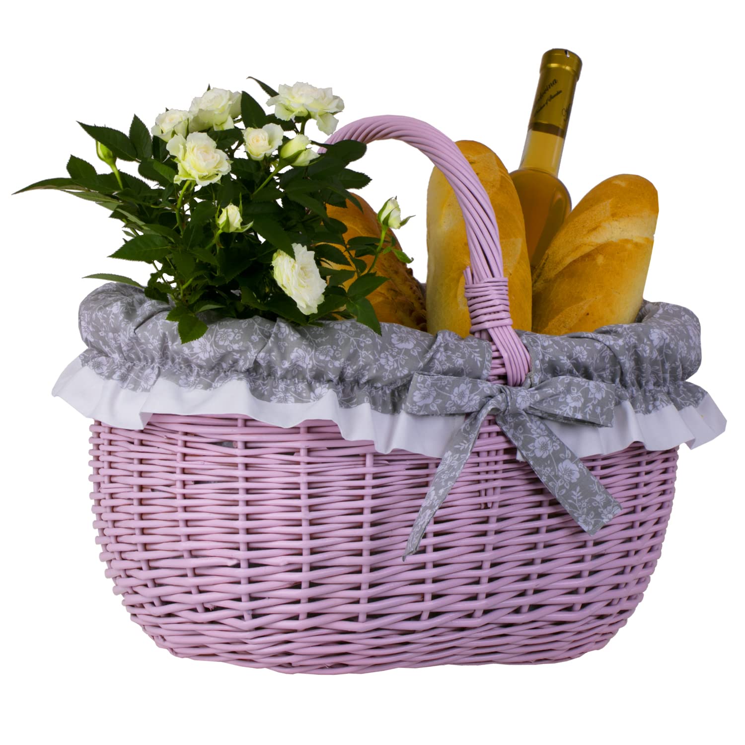 IEUDNS Flower Baskets Fruit Basket Serving Basket,Woven Basket Picnic Baskets With Handles For Fruit Harvesting Decoration, L