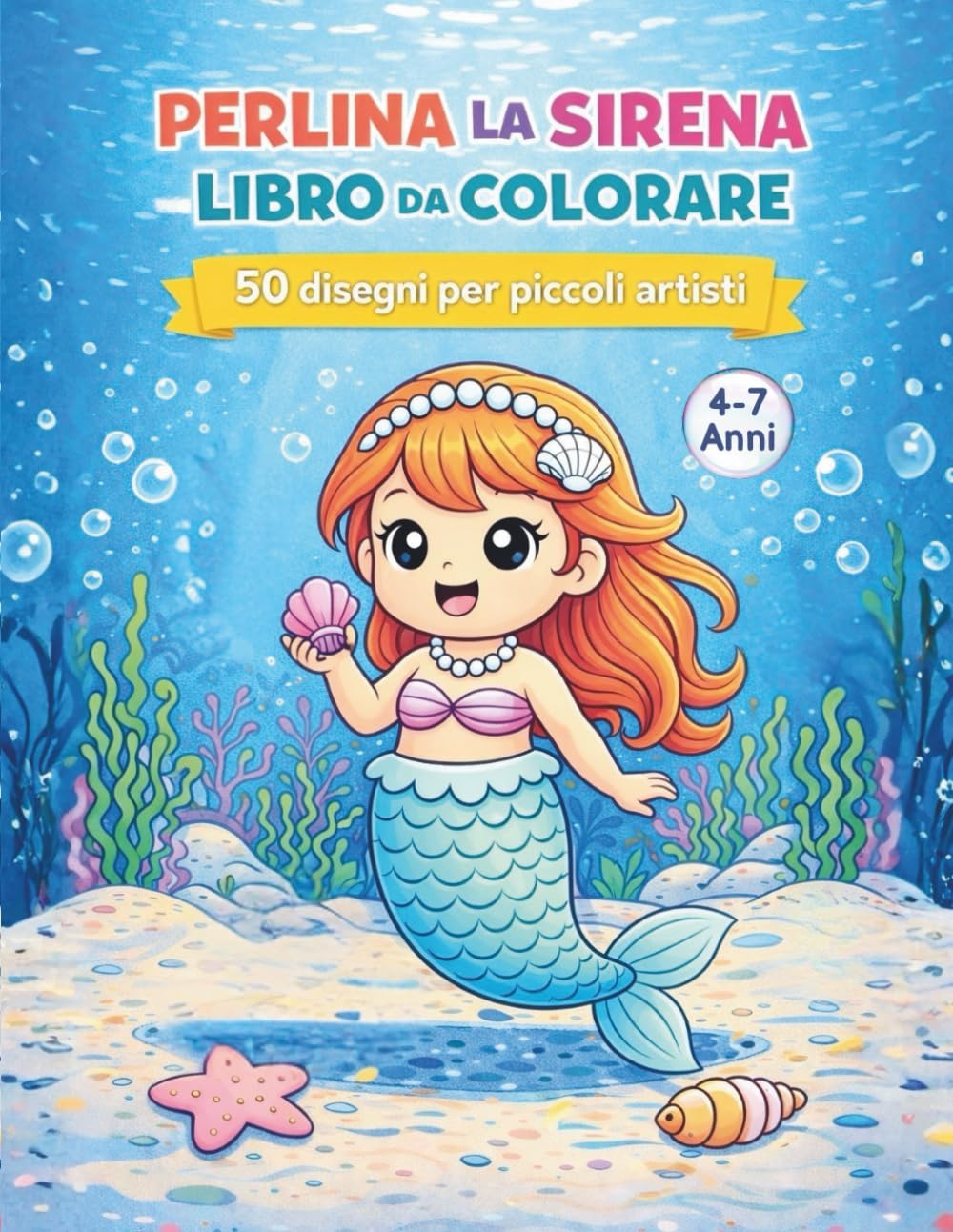 Perlina la Sirena - Libro da colorare: 50 Disegni per piccoli artisti (Leo Magia - Coloriamo insieme)