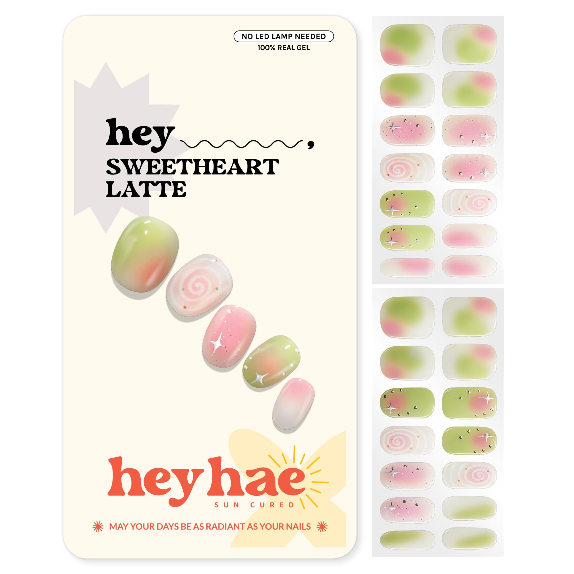 Heyhae Semi Cured Gel Nail Strips - Hey, Sweetheart Latte