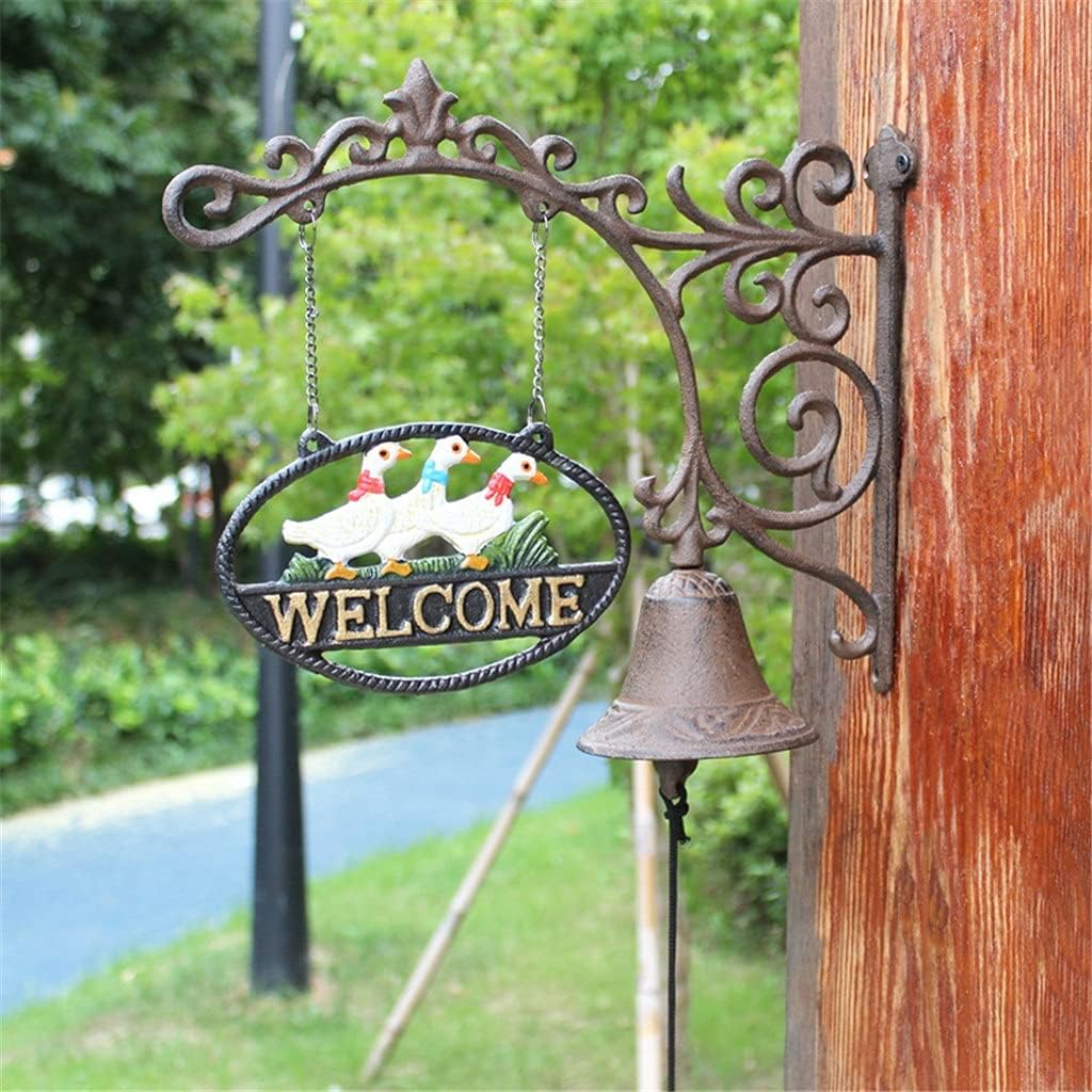 Pastoral Retro Creative Personality Cast Iron Art Three Ducks Doorbell Welcome Doorbell Wall Bell Hand Rattle Doorbell