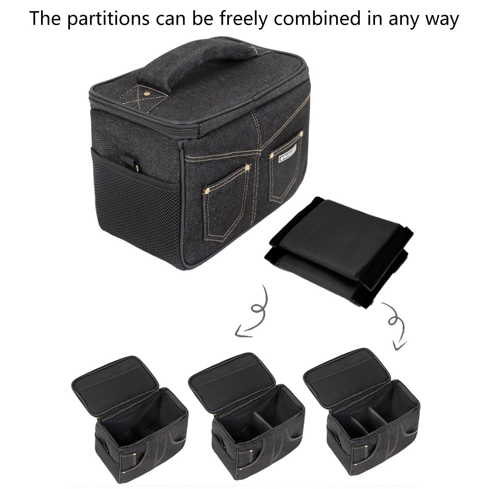 Custodia per amplificatore per chitarra, in tessuto esterno, con imbottitura antiurto e divisori staccabili, adatta per borsa da viaggio con tracolla da viaggio, Nero , S, Bellezza di massa