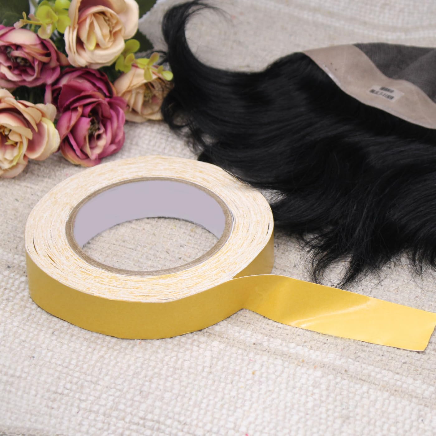 BOXO Double Sided Wig Tape/Transparent Hair Toupee Tape/Waterproof Hair Bonding Patch Tape/Hair Extension Tape For Men And Women Pack Of 1 (Yellow)-image-15