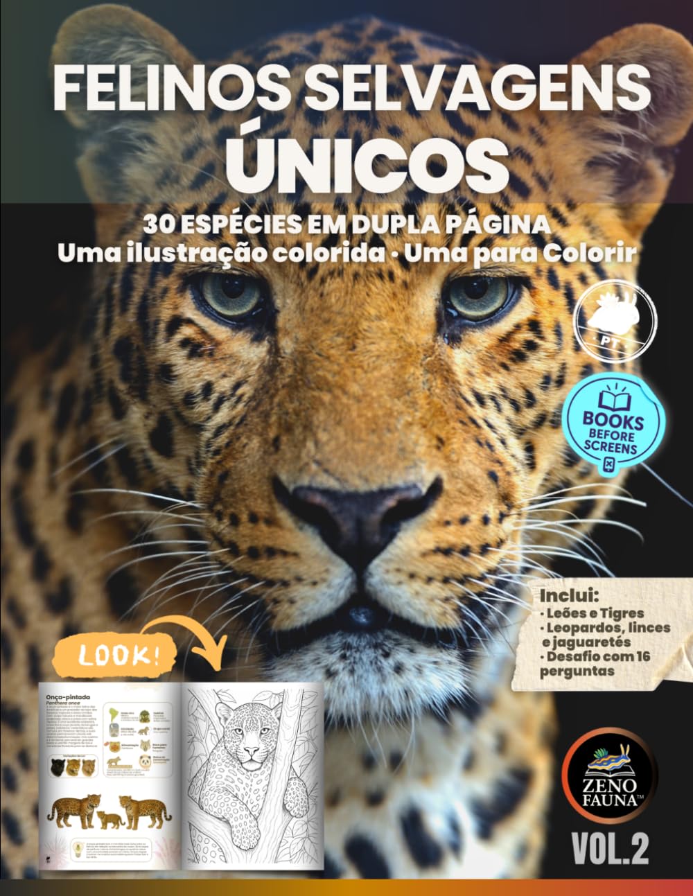 Felinos Selvagens Únicos: 30 Espécies para Aprender e Colorir (Animais Únicos)