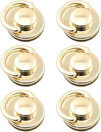 WADORN 10-Piece Round D-Ring Buttons - Golden Alloy Bag Hardware For DIY Purse & Backpack Making