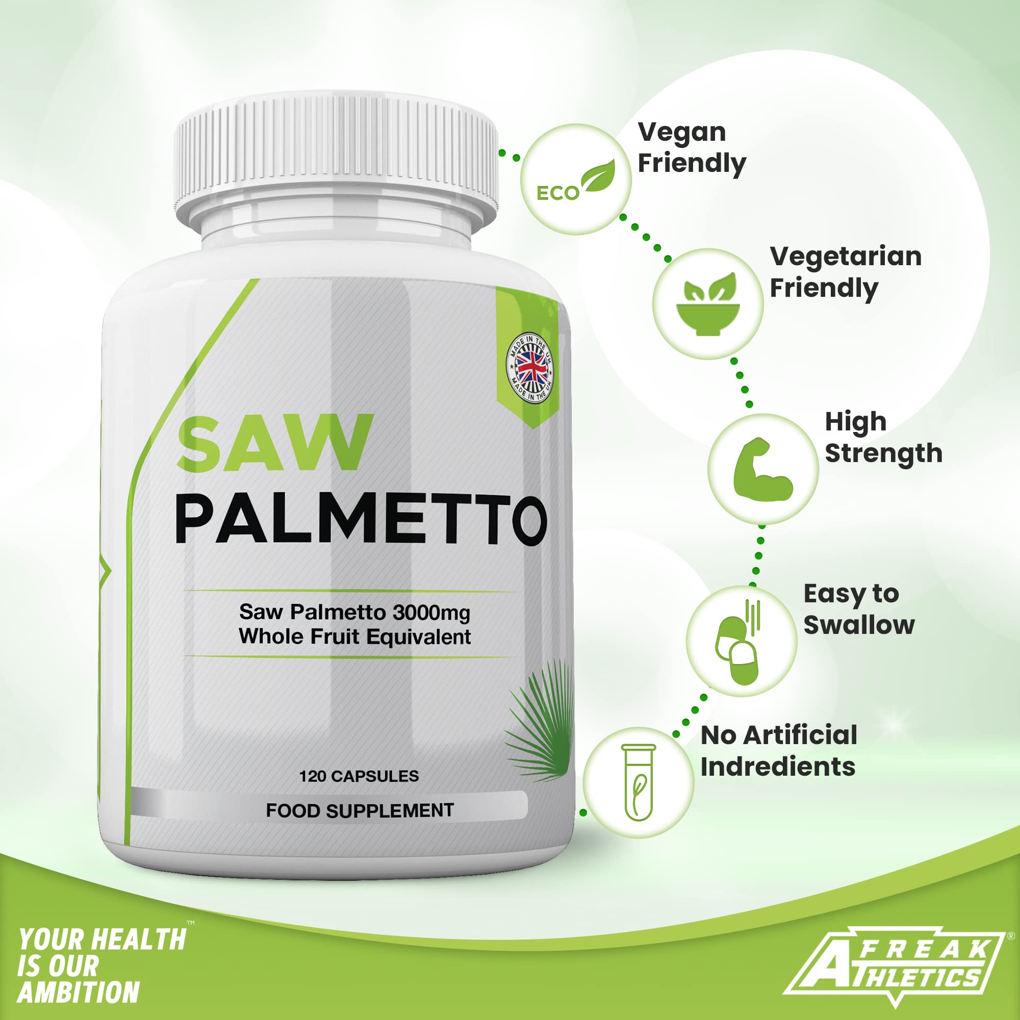 Buy Saw Palmetto 201 High Strength Extract 3000mg 120 Capsules
