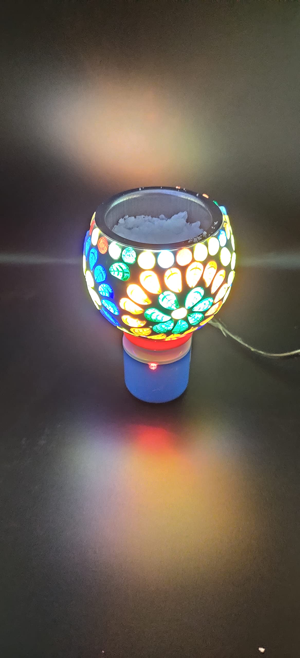 Ceramic Burner/Kapoor Dani/Aroma Oil Burner Cum Night Lamp with Timer for Home Fragrance with complimentary Bhimseni Kapoor/Camphor