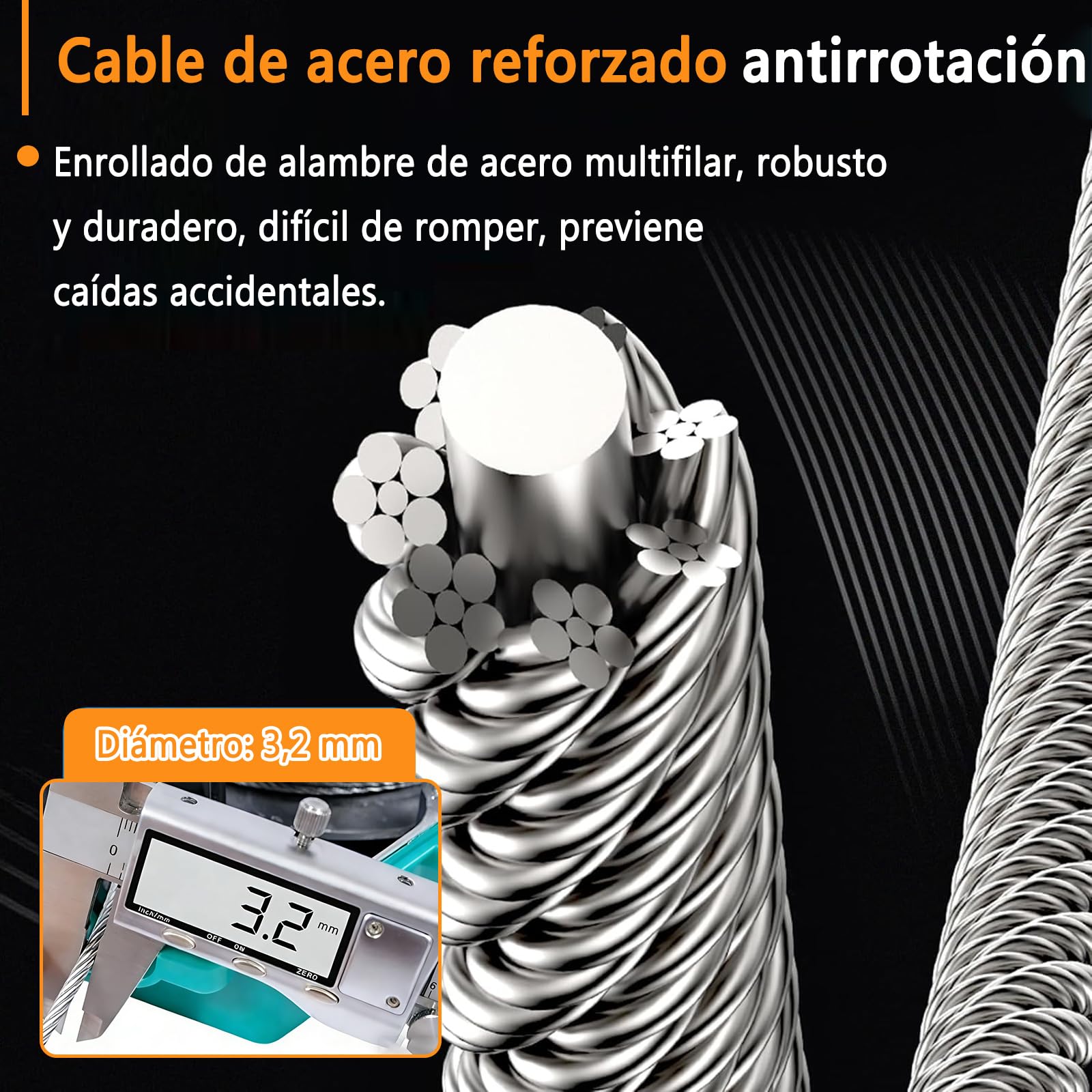 Dispositivo Anticaidas Retráctil Seguridad 10m, Línea de Vida Autorretráctil con Gancho Giratorio de 360°, Arnés Seguridad Más Anticaida para Tejados Capacidad de Carga de 150 kg (Amarillo)