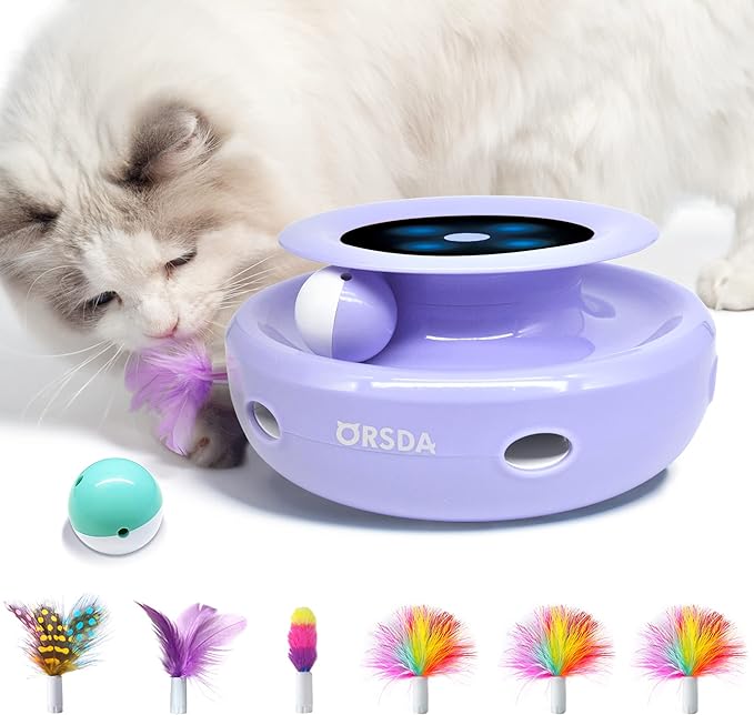 ORSDA Electronic Cat Toy, 2in1 Interactive Toys for Indoor Cats