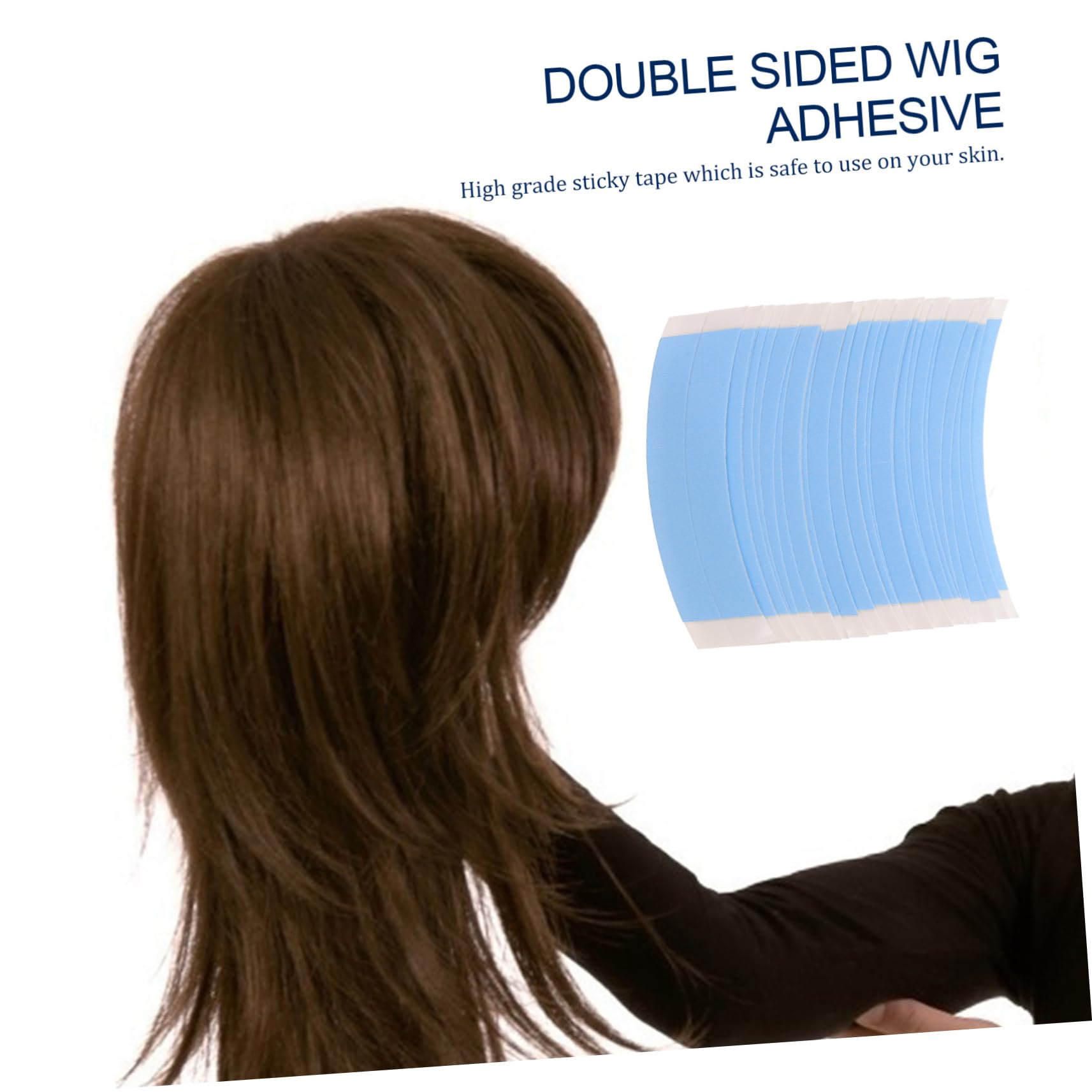 SHERCHPRY Cinta De Doble Cara Double Sided Tape Waterproof Tape Cinta De Tupé De Encaje Pelucas Cintas De Encaje Cinta Frontal De Encaje Peluca Adhesivo Pegamento Blue 36 Piezas X 4