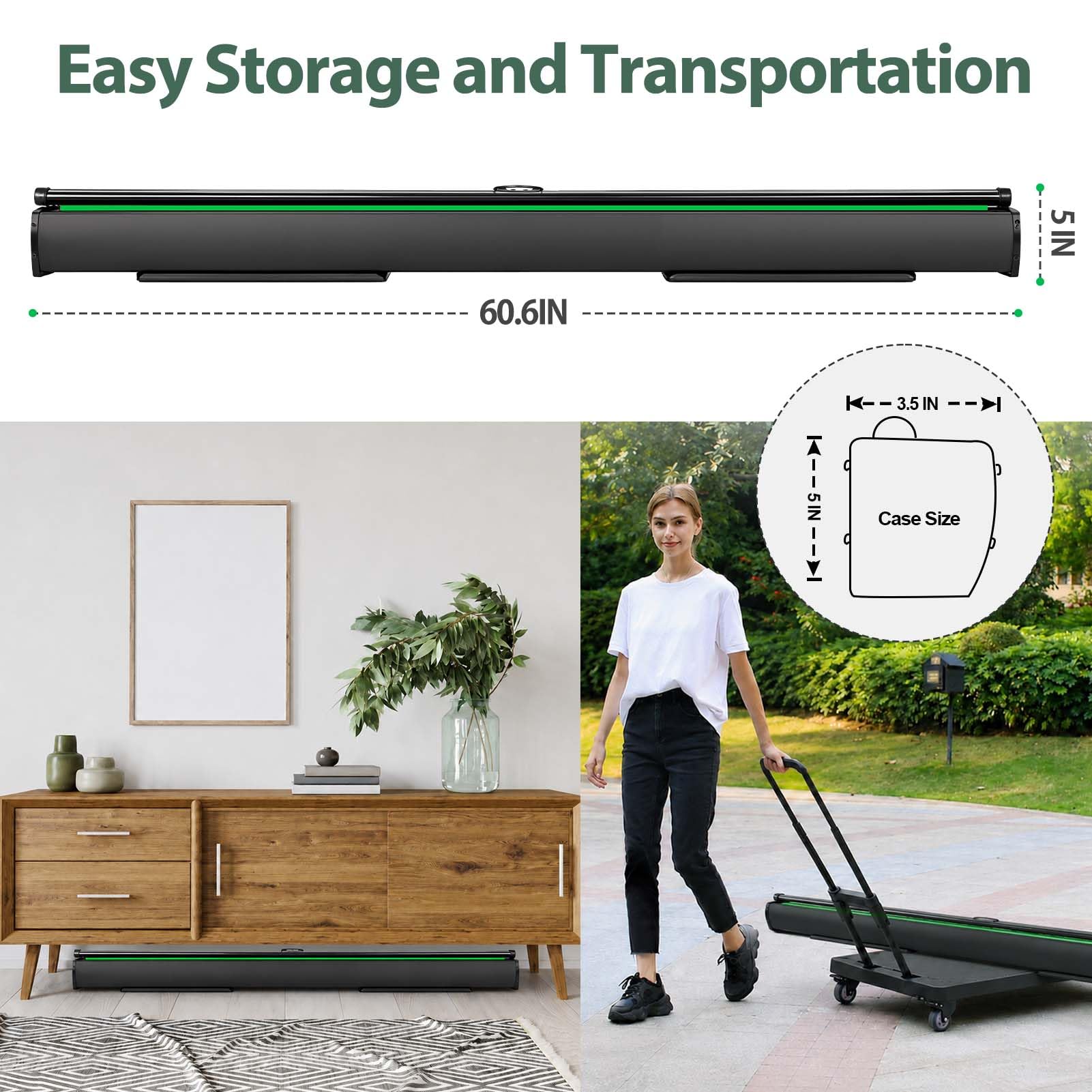 EMART Greenscreen 147x195cm, Greenscreen Roll-up mit Ständer