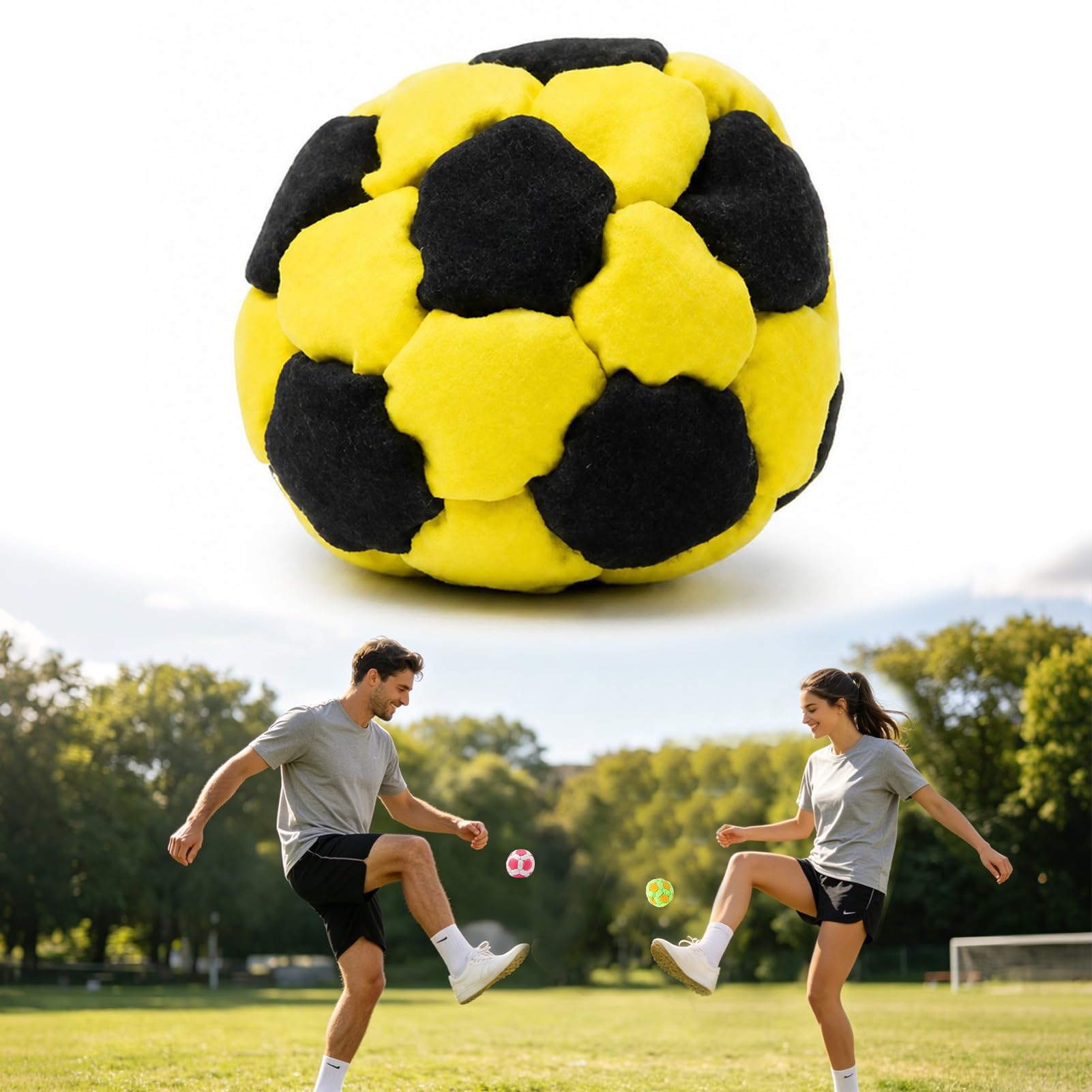 FUFRE Footbag Hacky Sack, Gehäkelte Hacky Sack Bälle, Weiche Jonglierbälle mit Keramikgranulat Baumwolle, Footbag für Anfänger Profis, Hackisack Bälle für Indoor & Outdoor Geeignet