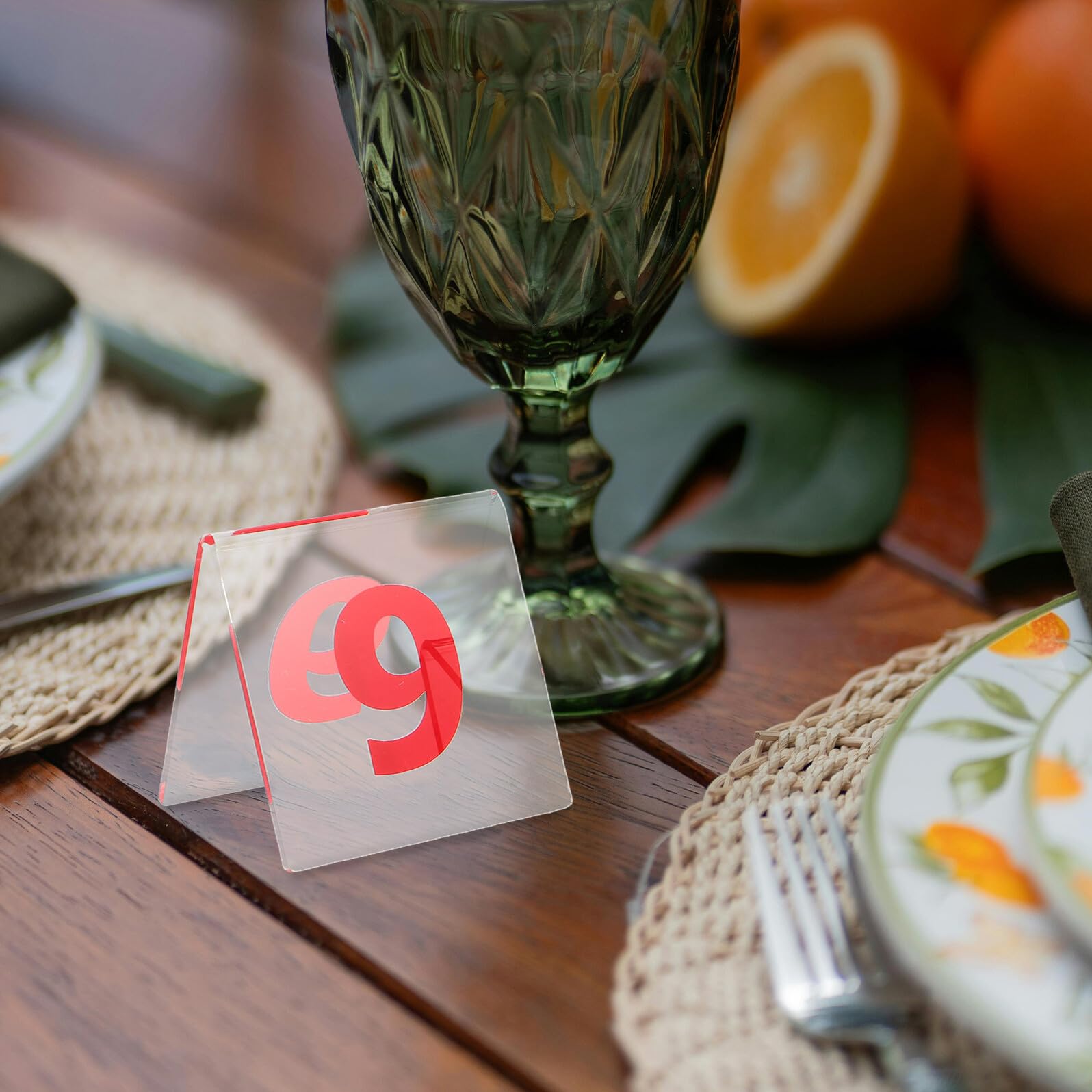 10 Szt. Sztuk Akrylowych Numerów Stołów Dwustronne Samonośne Namioty Stołowe Wodoodporne i Odporne Zarysowania Wyraźne Cyfry Elegancki Wesele Przyjęcia i Restauracje