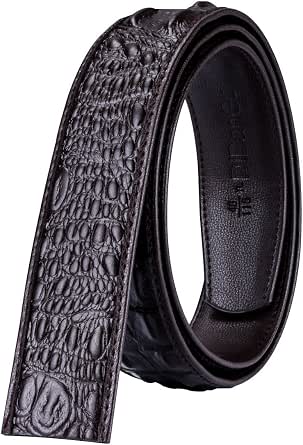 Barry.Wang 1 3/8" Leather Ratchet Belt Strap Replacement – Fits 40mm Slide Buckles, Trim To Fit - View #3