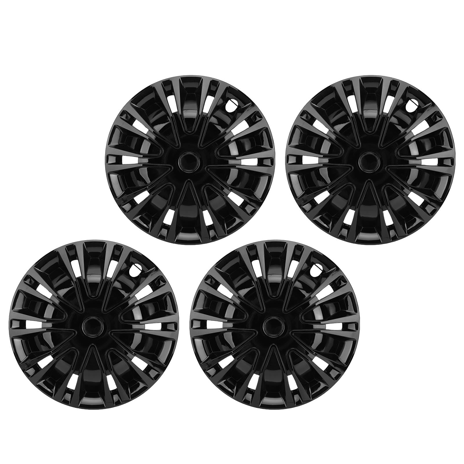 Dilwe 4 copricerchi in plastica ABS resistente, decorazione per auto da 40,6 cm, per modelli di pneumatici R16 (nero)