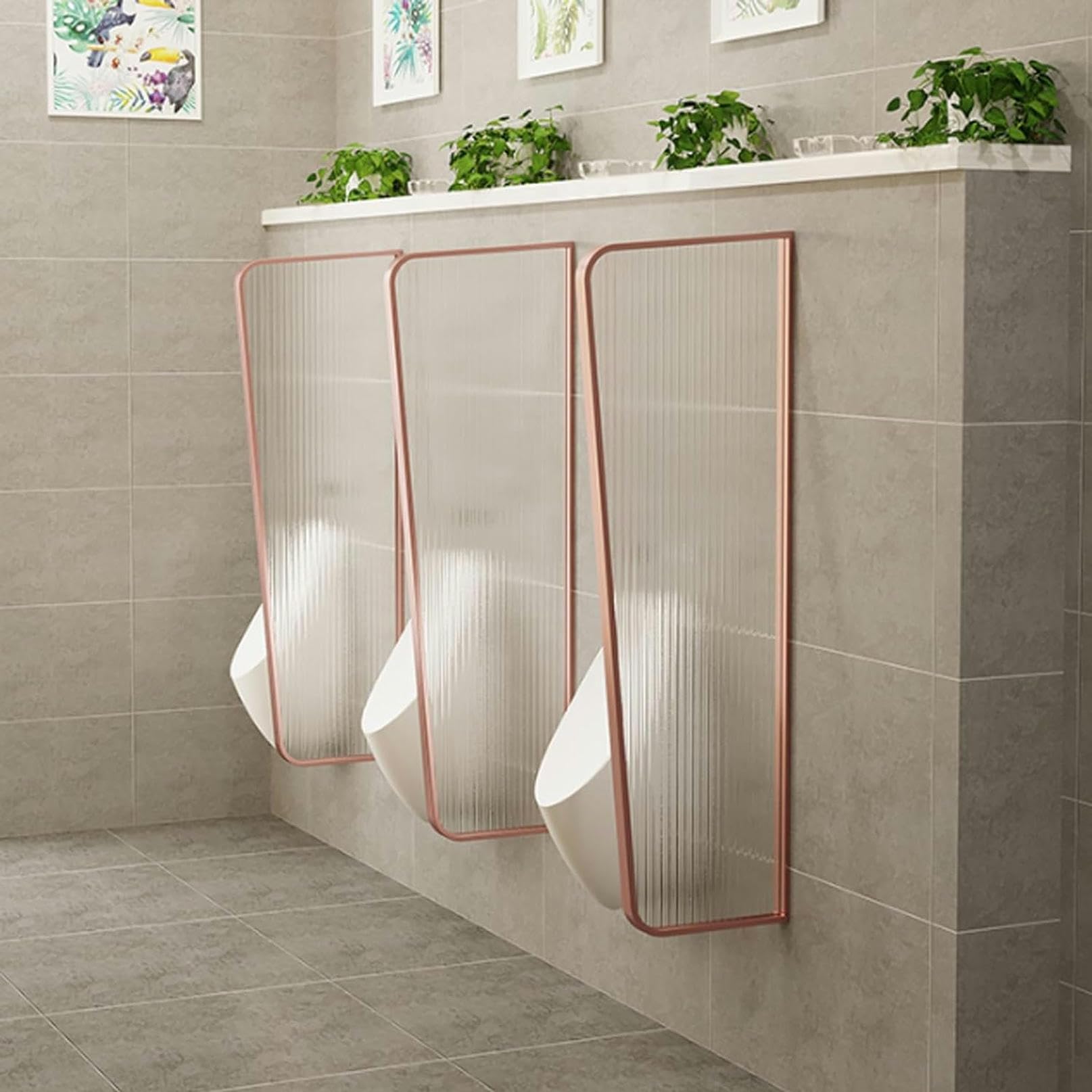 BKSXSOP Stainless Steel Urinal Partition Divider for MenPrivacy Baffle Public Restrooms Hotels Bars & RestaurantsDurable Toilet Stall Separator