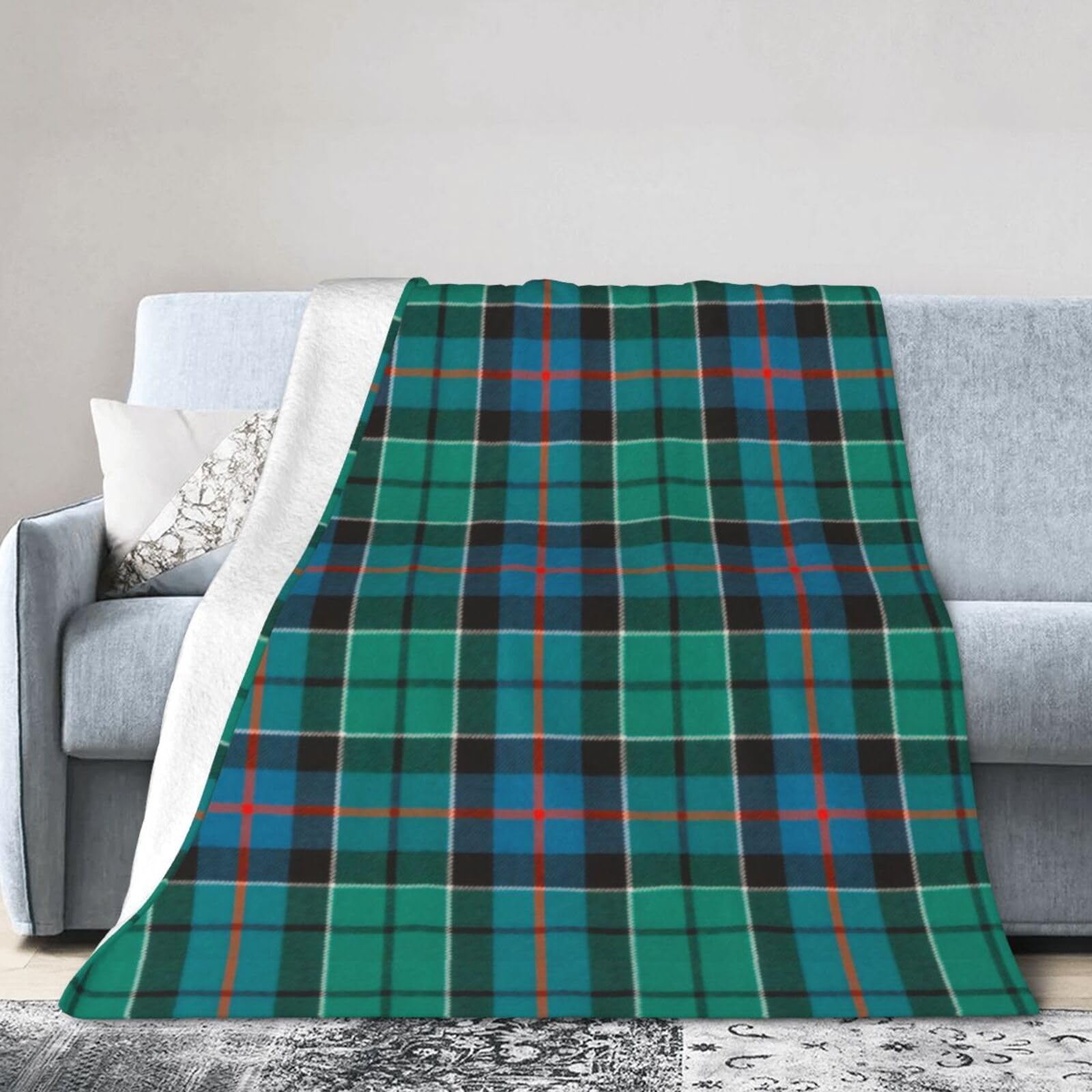 ERTDFXCV Scottish Clan Leslie Ancient Hunting Tartan Blanket 50"x40"