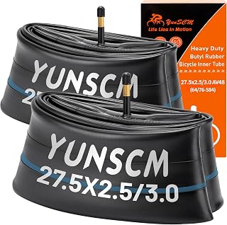 2-PCS 27.5" Heavy Duty Bike Tubes 27.5x2.5 27.5x3.0 64/76-584 Inner Tubes Compatible with 27.5" x2.5''/3.0'' AV48MM Schrader Valve Bike Bicycle Tire Tubes