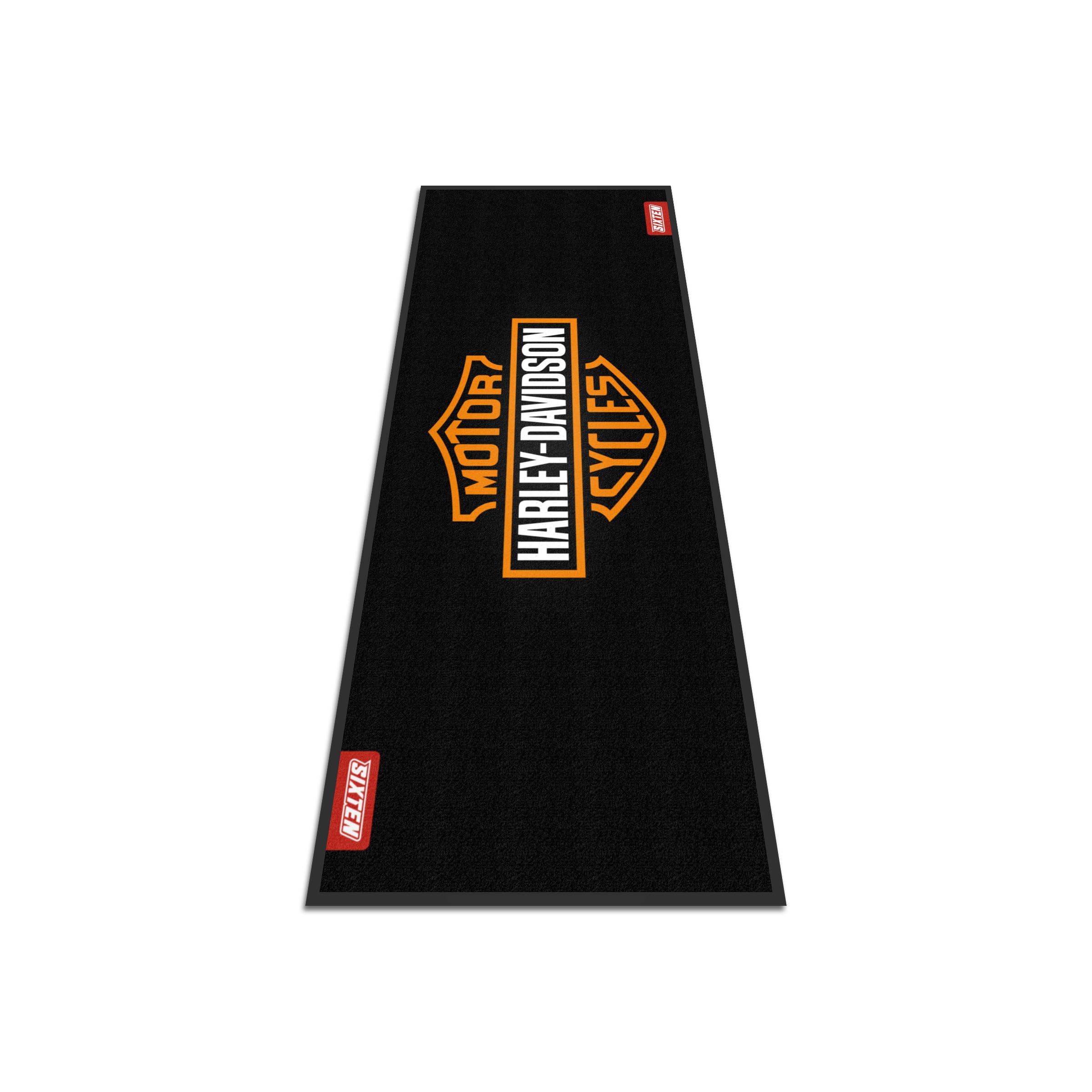 SIXTEN Harley Davidson Classic Motorradteppich 100x200 - Umweltfreundliche Garage und Paddock Matte - Waschbar, ölabsorbierend und umweltfreundlich - Schutzmatten für Motorräder