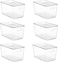 Vista 12 de Vtopmart - 6 unidades de contenedores de almacenamiento apilables transparentes con tapas, contenedores de plástico medianos con asa
