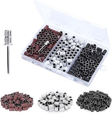 ANBEISTEE Sanding Bands Nail Drill Bits 210Pcs Grits Electric File Nail Sanders #80#120#180, 3/32