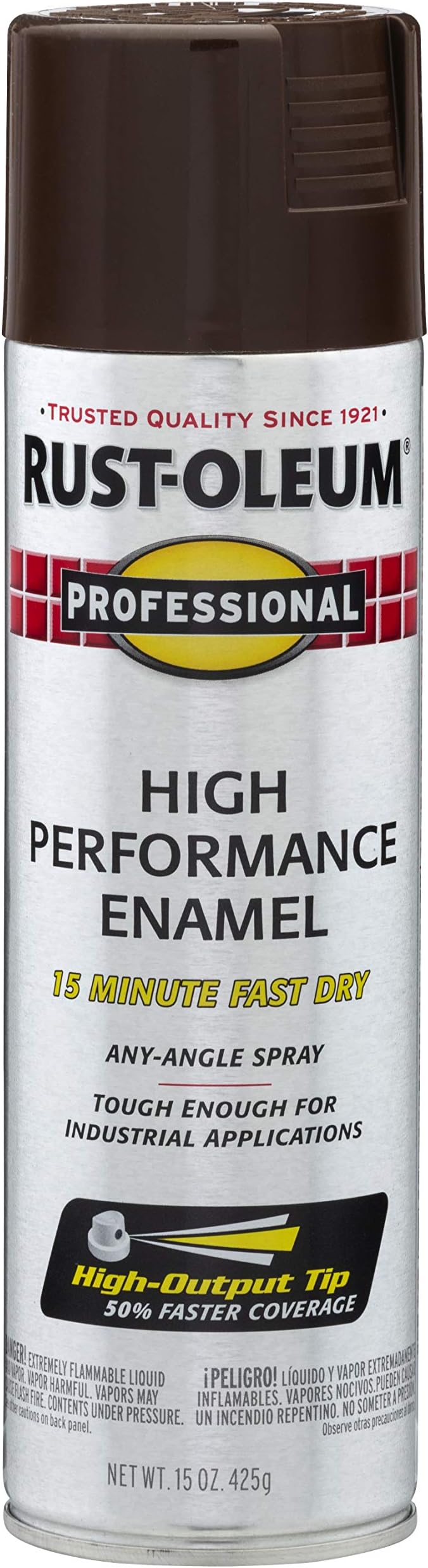 7548838 Professional High Performance Enamel Spray Paint, 15 oz, Gloss Dark Brown