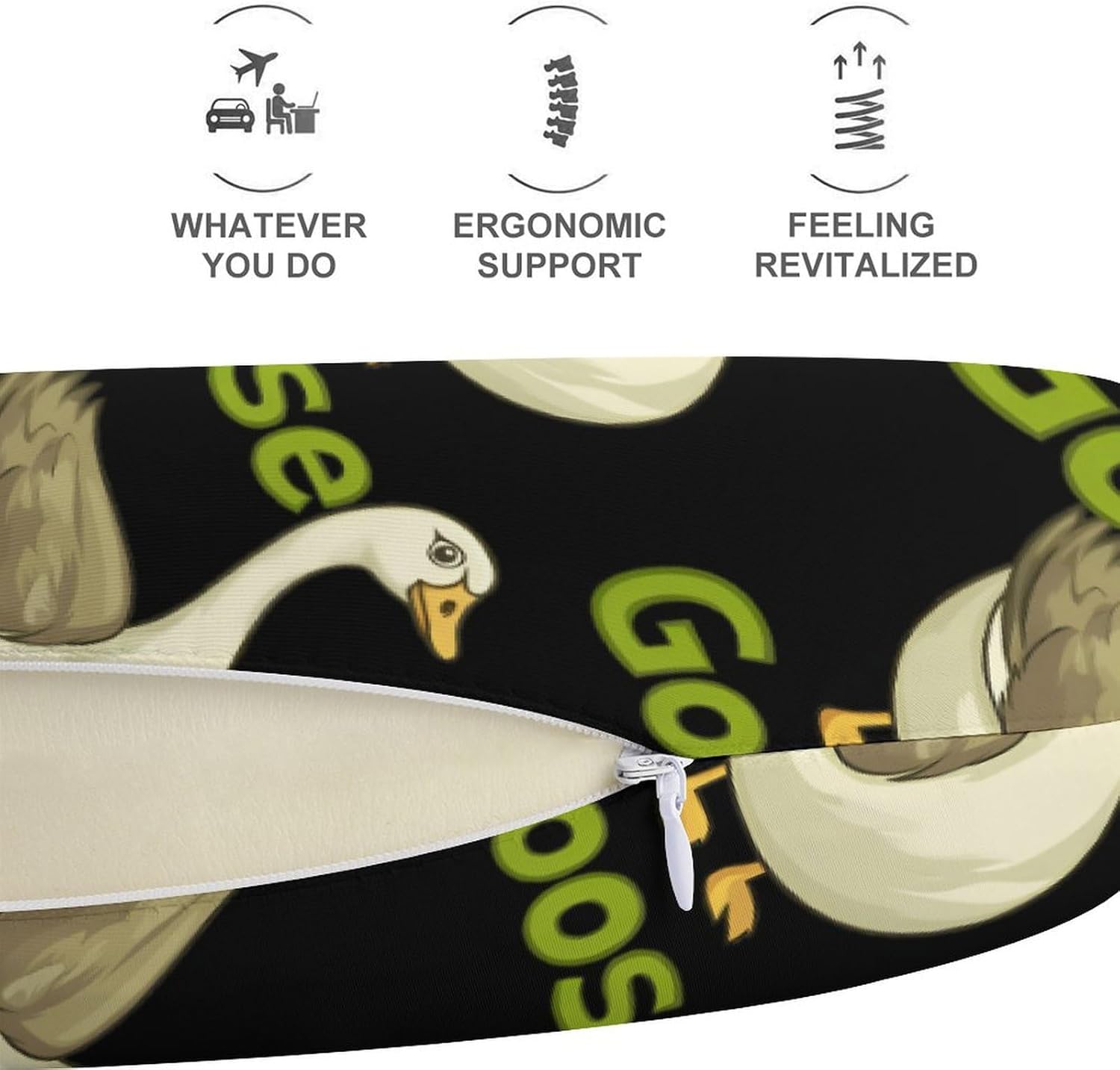 Goose Memory Foam Pillows U Shaped Travel Neck Pillow
