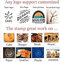 Vista 3 de Arokimi Hierro de marca de madera personalizado para carpintería, cuero, plástico, papel y más (hierro eléctrico de marca de 1 x 1 pulgadas)