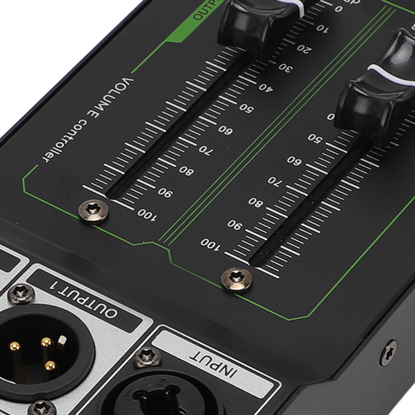 Controller di Volume Passivo Stereo XLR 2 Ingressi 4 Uscite, Fader 70 mm Alta Precisione, Audio HiFi